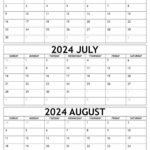 Printable Calendar June July August 2024 In 2024 | August Calendar For July And August 2024 Calendar Printable