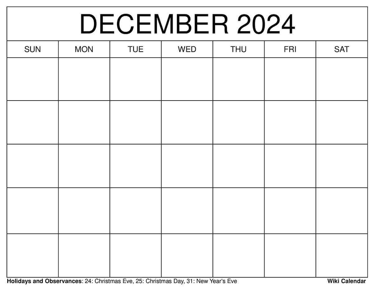 Printable December 2024 Calendar Templates With Holidays intended for August September October 2024 Calendar Printable Free