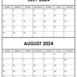 Printable July August 2024 Calendar | Calendarkart For July And August Calendar 2024 Printable