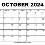 Printable October 2024 Calendar For August   October 2024 Calendar