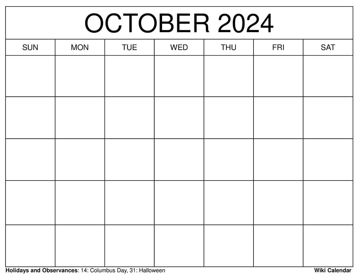 Printable October 2024 Calendar Templates With Holidays throughout August - October 2024 Calendar