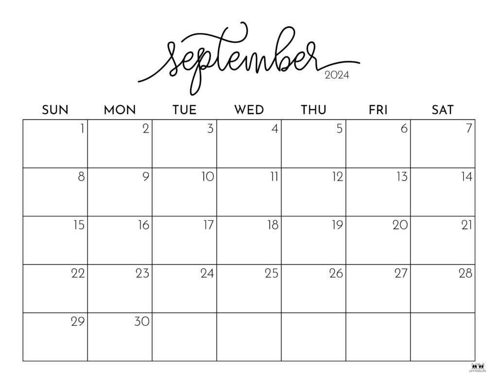 September 2024 Calendars - 50 Free Printables | Printabulls for July August September 2024 Calendar Printable