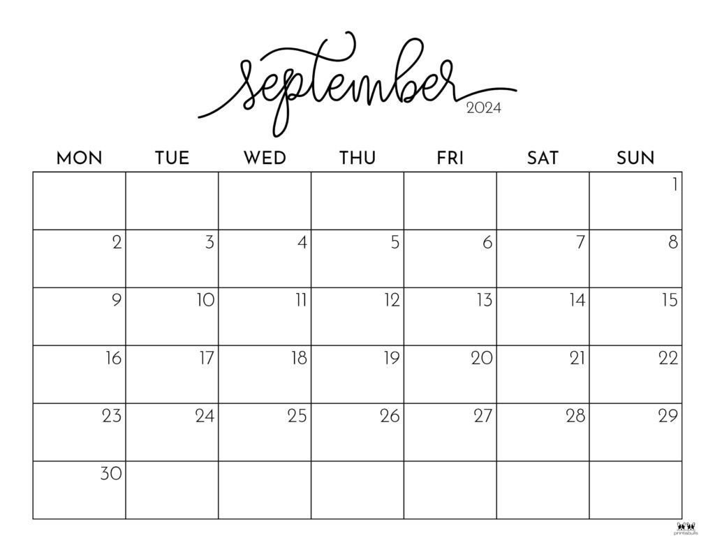 September 2024 Calendars - 50 Free Printables | Printabulls inside August September Printable Calendar 2024