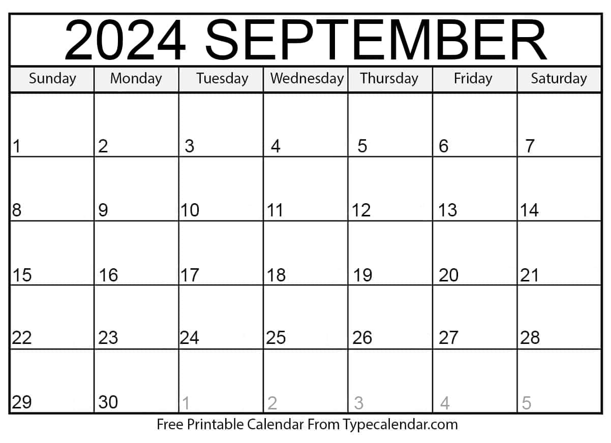 September 2024 Calendars | Free Printable Templates intended for Printable Monthly Calendar August And September 2024