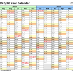 Split Year Calendars 2024/2025 (July To June)   Pdf Templates For Printable Calendar August 2024 June 2025