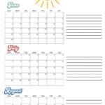 Summer 2024 Poster Calendar 3 Month June July August Kids Fun Intended For Printable 3 Month Calendar 2024 June July August