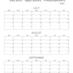 Three Month/Quarterly Calendars   36 Free Calendars | Printabulls For July August September Calendar 2024