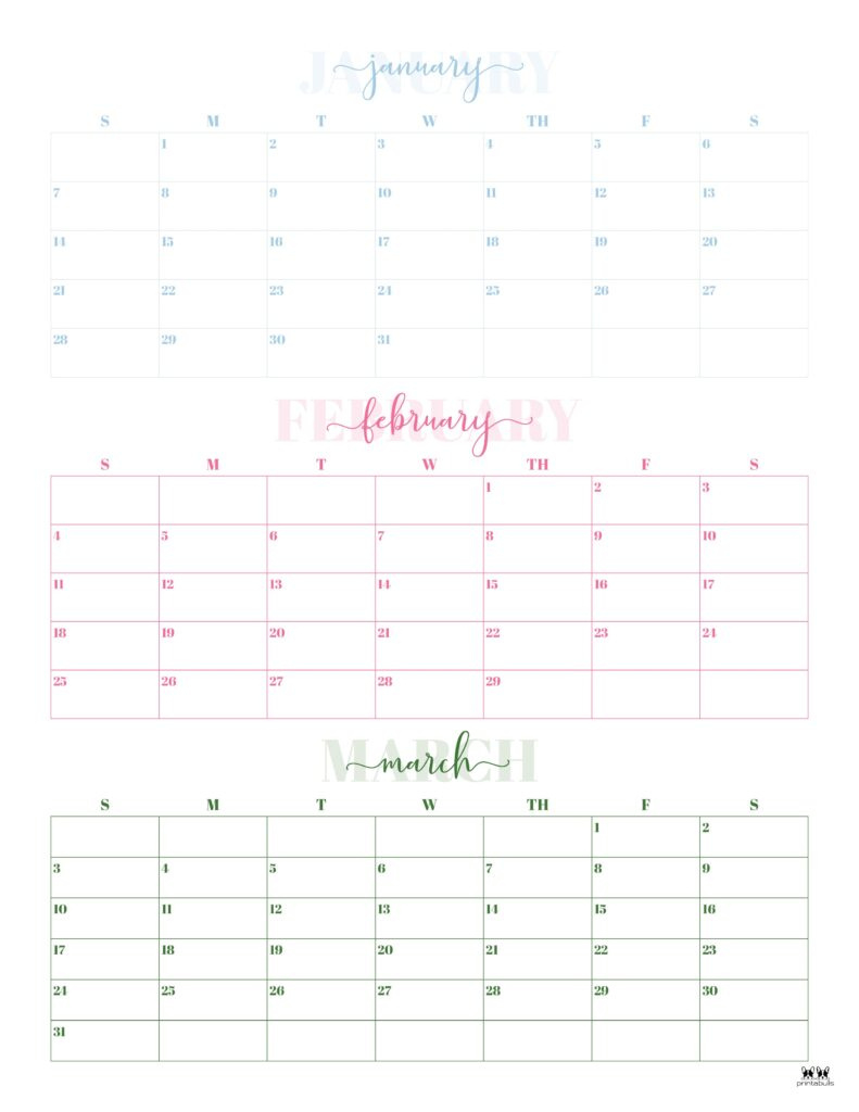 Three Month/Quarterly Calendars - 36 Free Calendars | Printabulls inside 3 Month Calendar Printable June July August 2024