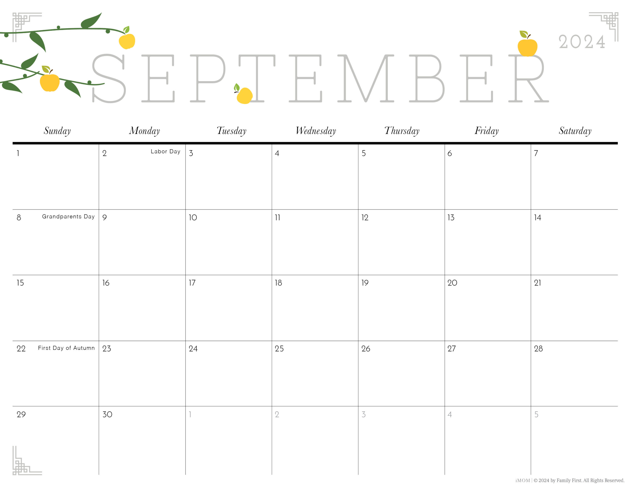 2024-2025 Cute Printable Calendars For Moms - Imom with Free Cute Printable Calendar September 2024