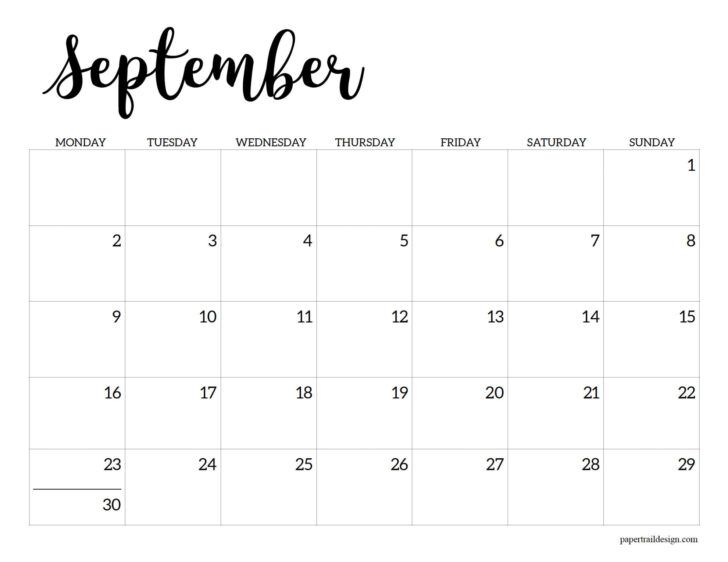 Printable Monthly Calendar September 2024 to June 2025