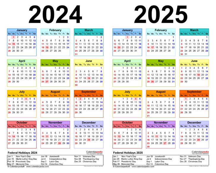 September 2024 to June 2025 Calendar Printable