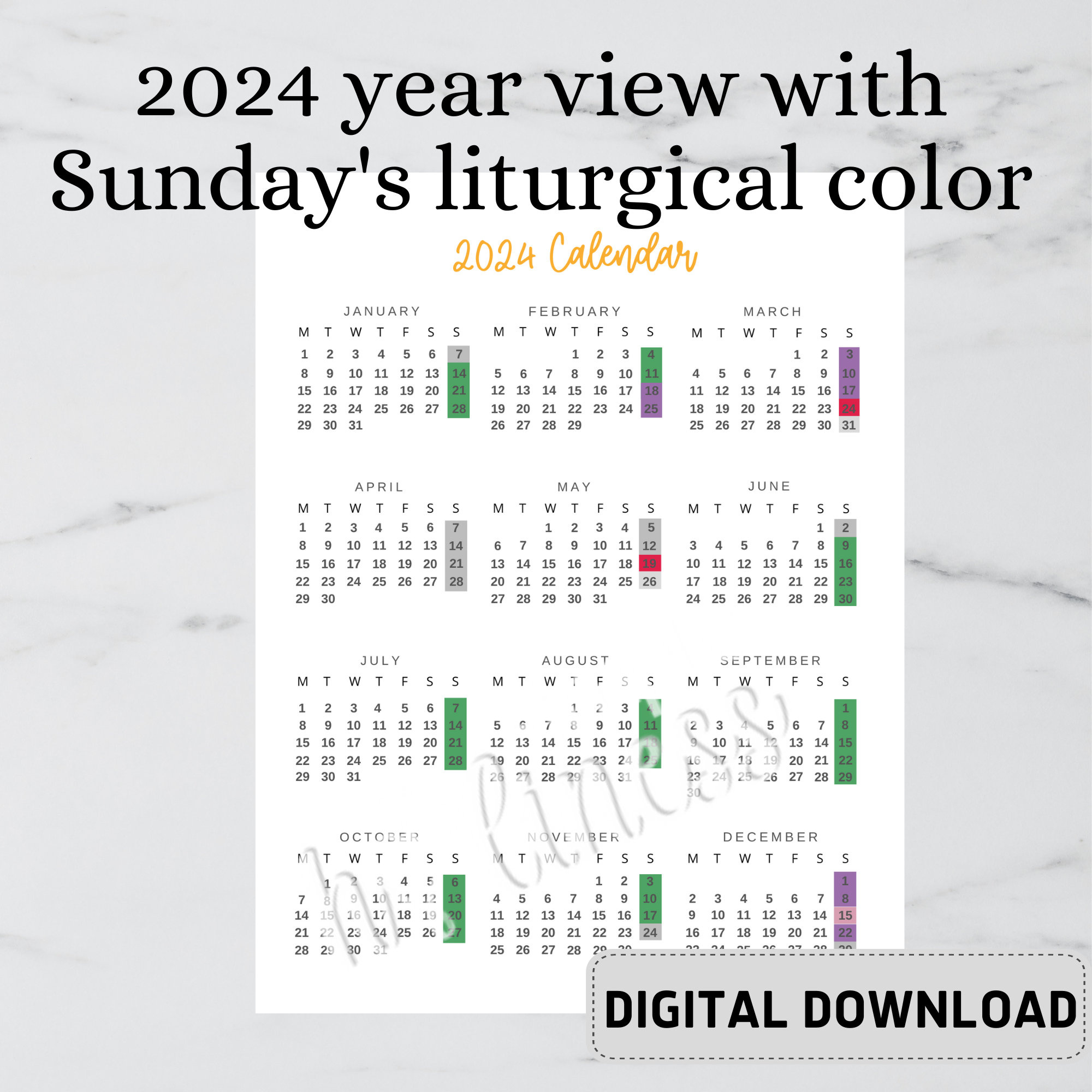 2024 Catholic Calendar Digital Download - Etsy for Catholic Calendar September 2024