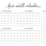 2024 Four Month Calendars   18 Free Printables | Printabulls For Calendar August September October 2024