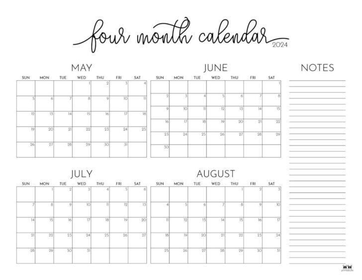 June July August September 2024 Calendar