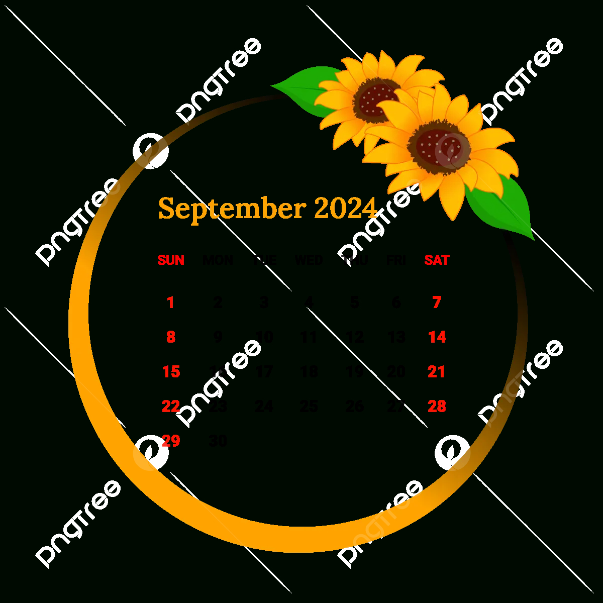 2024 September Month Calendar Vector, Monthly Calendar, Calendar inside Transparent September 2024 Calendar