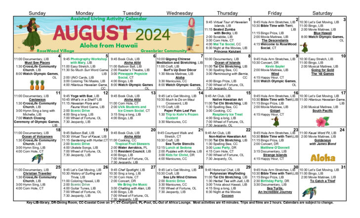 September 2024 Activity Calendar for Seniors