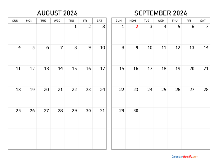 August September October Calendar 2024