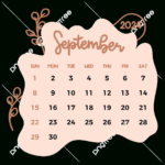 Calendar 2024 September Vintage Style Vector, September 2024 With Regard To Aesthetic September Calendar 2024