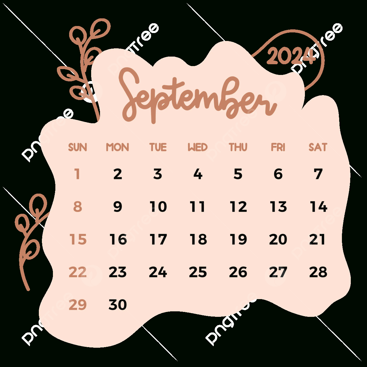 Calendar 2024 September Vintage Style Vector, September 2024 with regard to Aesthetic September Calendar 2024