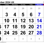 Calendar September 2024 Uk With Excel, Word And Pdf Templates Regarding Printable Calendar September 2024 Uk