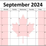 Collection Of September 2024 Photo Calendars With Image Filters. Inside September 2024 Calendar Canada