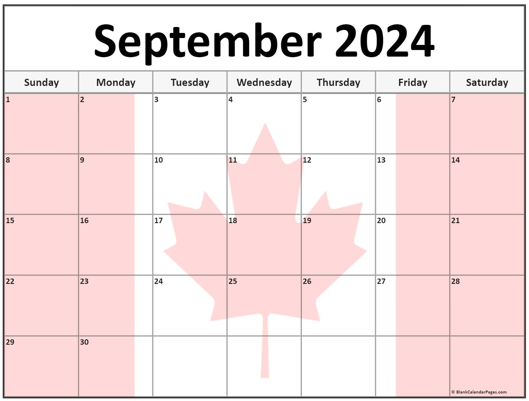 Collection Of September 2024 Photo Calendars With Image Filters. inside September 2024 Calendar Canada