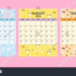 Cute 2024 Juli, August Und September: Stock Vektorgrafik In July August And September 2024 Calendar