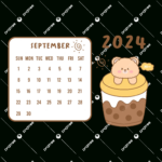 Cute Calendar September 2024 Vector, September, Calendar, Cute In September Calendar 2024 Cute