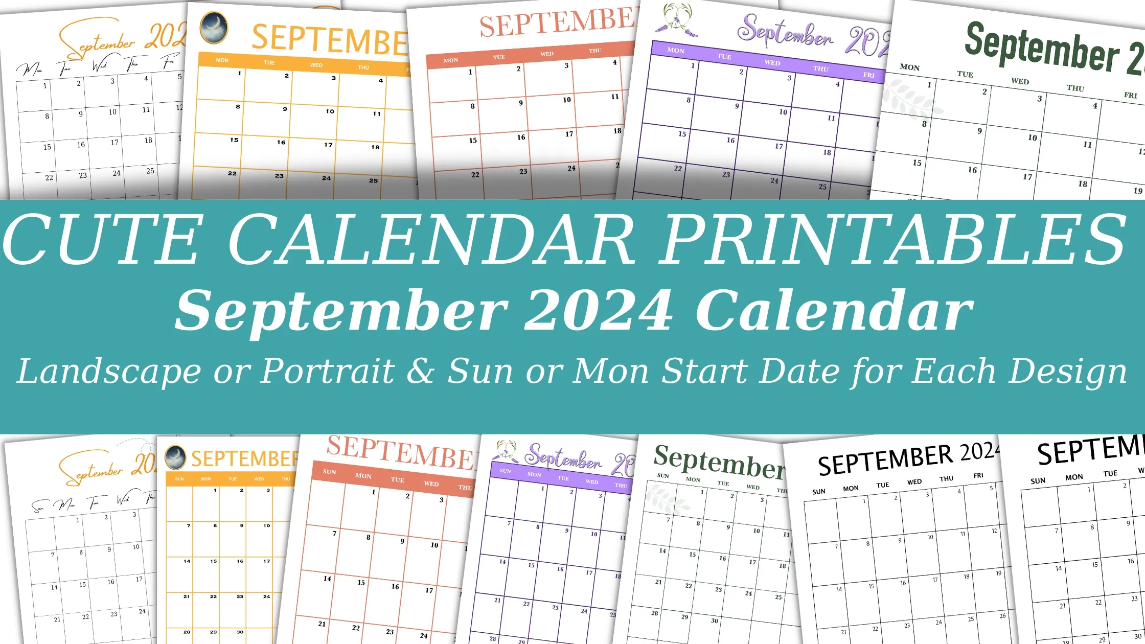 Cute &amp;amp; Fun September 2024 Calendar Printables with September Fun Calendar 2024