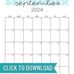 Cute Printable Calendars For 2024 (Free Monthly Templates)   The With Regard To September Free Printable Calendar 2024 Mlk Day