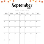 Free Printable & Fillable September Calendar 2024 Throughout September 2024 Vertical Calendar