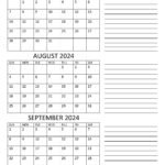 July To September 2024 Calendar (Q3)   Calendarkart In Calendar July August September 2024