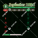 Month Calendar September 2024 Islamic Design Green Vector In September 2024 Islamic Calendar