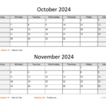 October And November 2024 Calendar | Wikidates Throughout Calendar September October November 2024