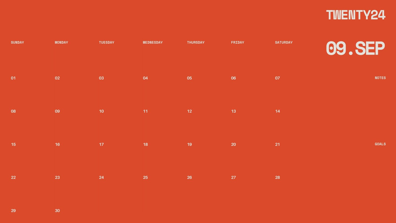 Page 2 - Free Printable September 2024 Calendar Templates | Canva regarding September 2024 Calendar Theme Ideas