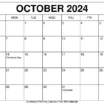 Printable October 2024 Calendar Templates With Holidays Inside September 2024 Printable Calendar Wiki