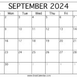 Printable September 2024 Calendar For September 2024 Calendar With Events