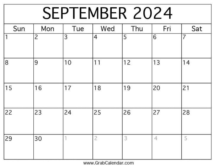 Free Printable Calendar September 2024