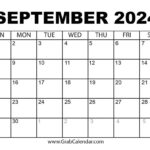 Printable September 2024 Calendar Regarding Calendar September 2024