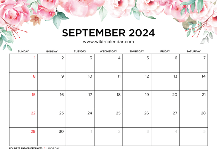 Blank Calendar Template September 2024