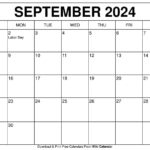 Printable September 2024 Calendar Templates With Holidays For Large September 2024 Calendar