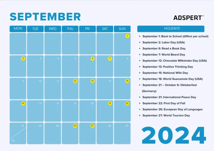 September Content Calendar 2024