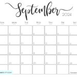 September 2024 Calendar   20 Cute & Free Printables | Saturdaygift For Aesthetic September Calendar 2024