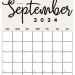 September 2024 Calendar   20 Cute & Free Printables | Saturdaygift Regarding September 2024 Vertical Calendar