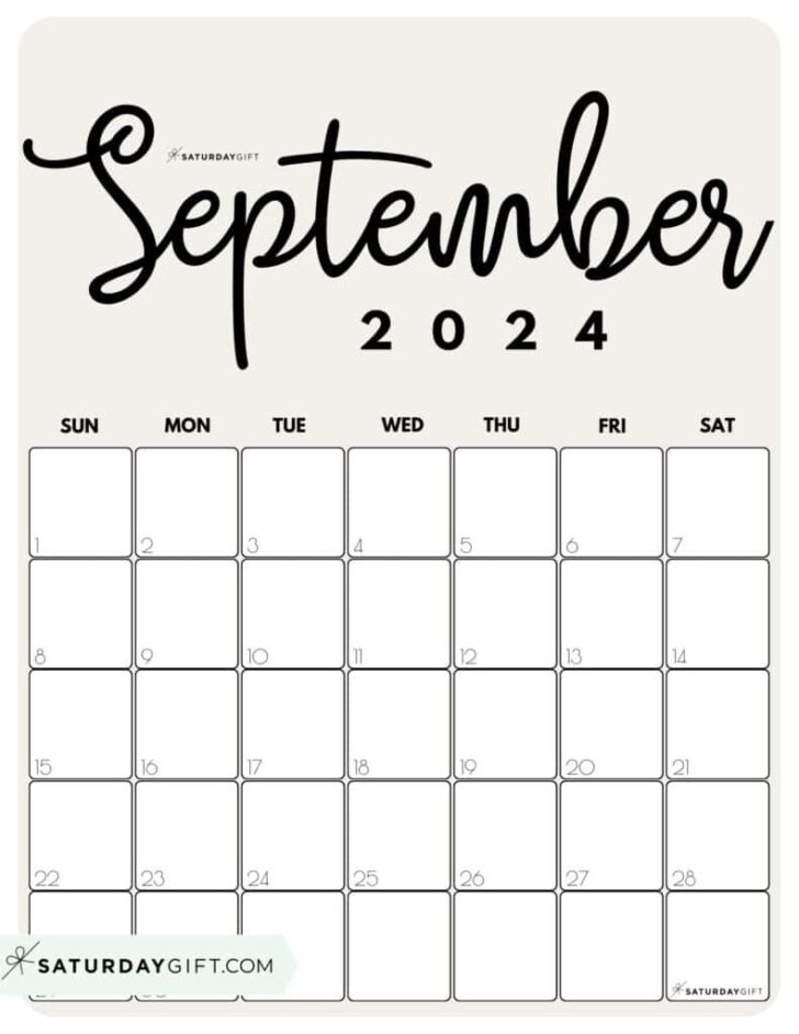 September 2024 Vertical Calendar