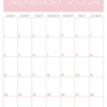 September 2024 Calendar   20 Cute & Free Printables | Saturdaygift Throughout September 2024 Calendar Pink