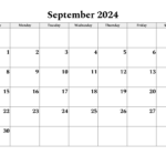 September 2024 Calendar | Free Printable Pdf, Xls And Png Pertaining To September 2024 Calendar Png