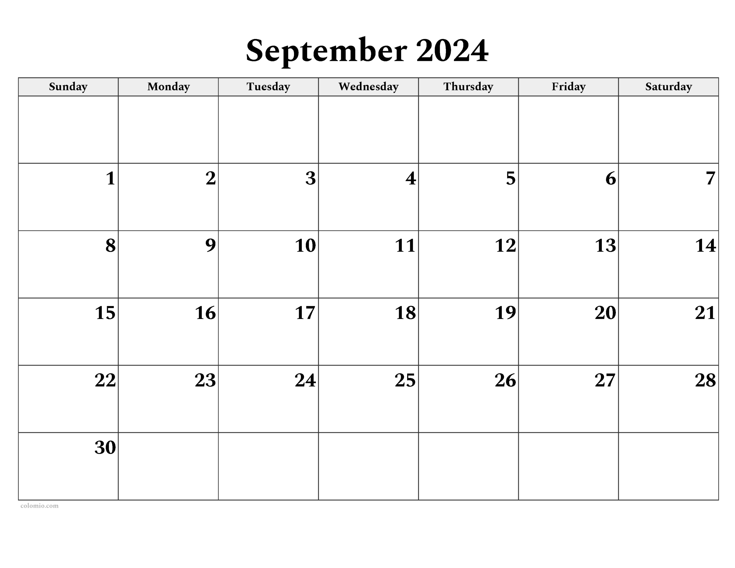 September 2024 Calendar | Free Printable Pdf, Xls And Png pertaining to September 2024 Calendar Png