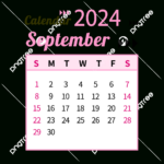 September 2024 Calendar Png Transparent Images Free Download With September 2024 Calendar Clipart