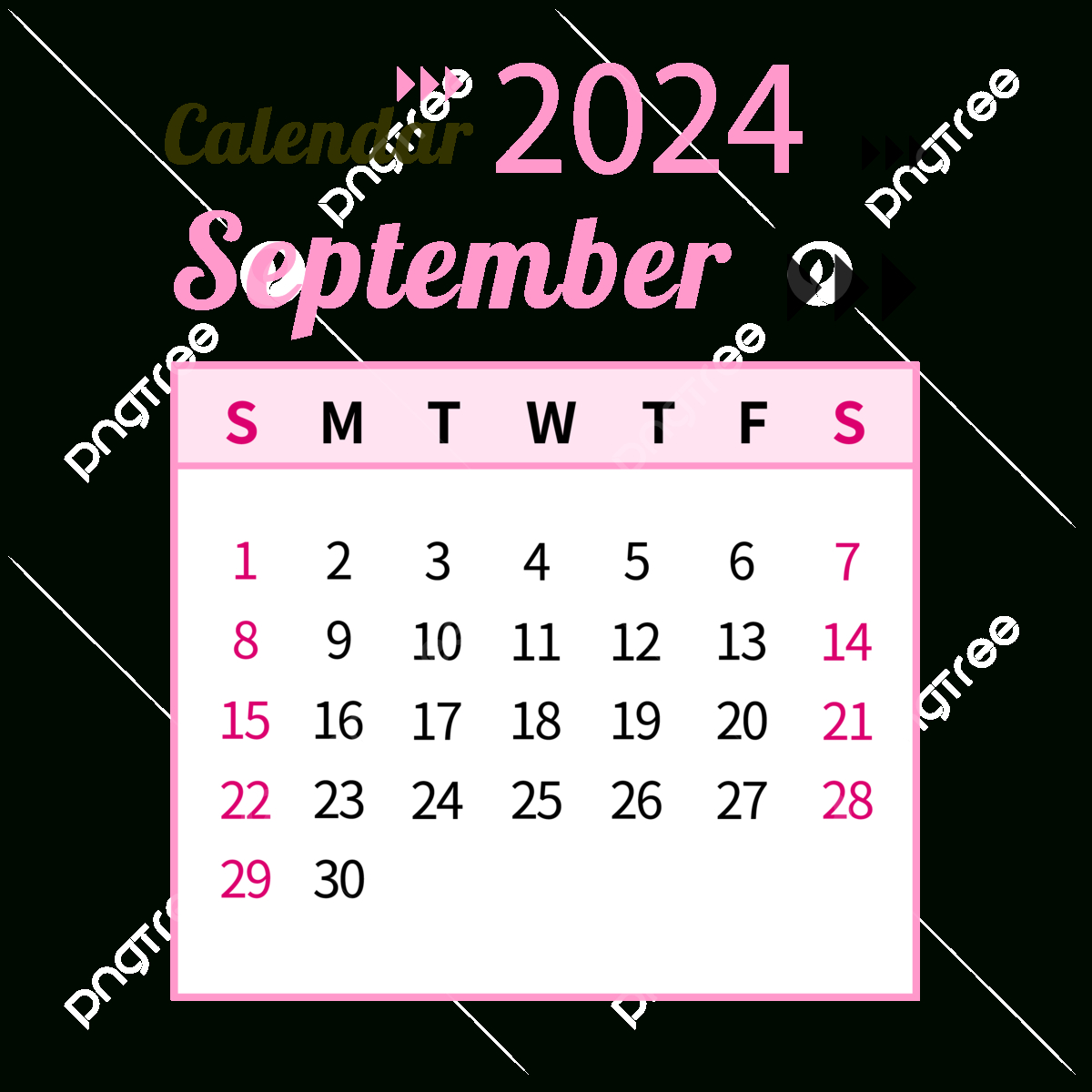 September 2024 Calendar Png Transparent Images Free Download with September 2024 Calendar Clipart